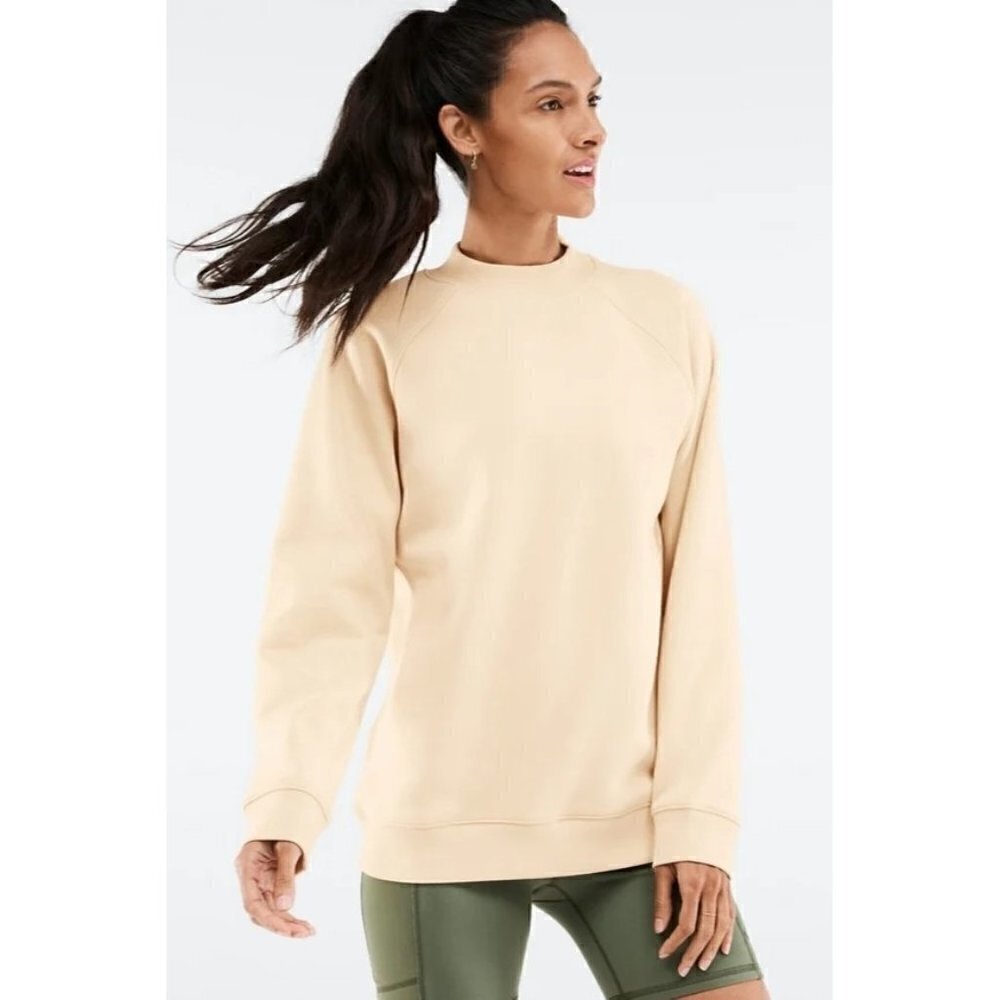 Fabletics James Shorewood Tan Mock Neck‎ Pullover Sweatshirt M